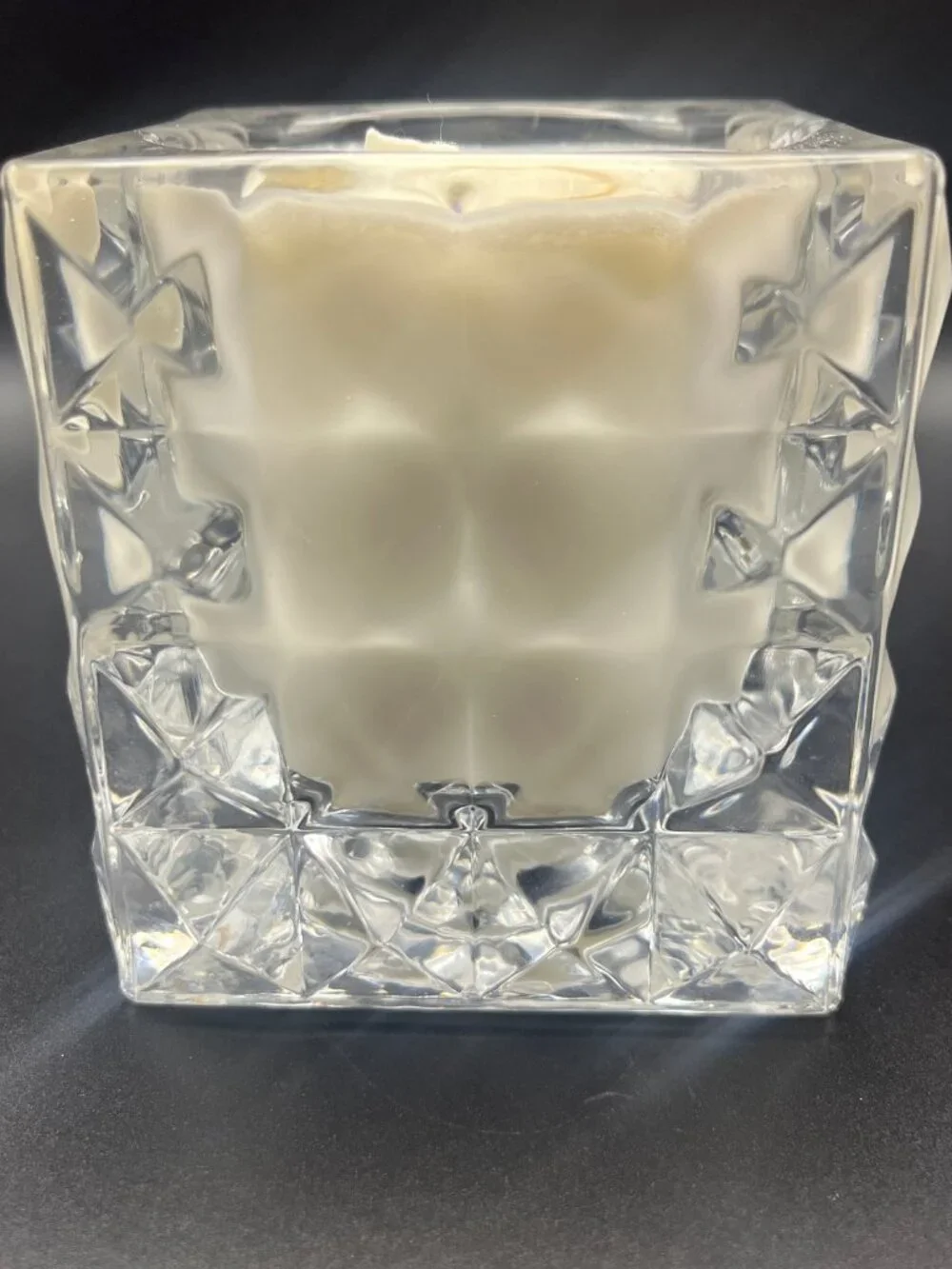 Pressed Botanical Faceted Glass Candle Crystal Garden